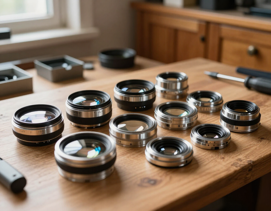 Disassembled lens components