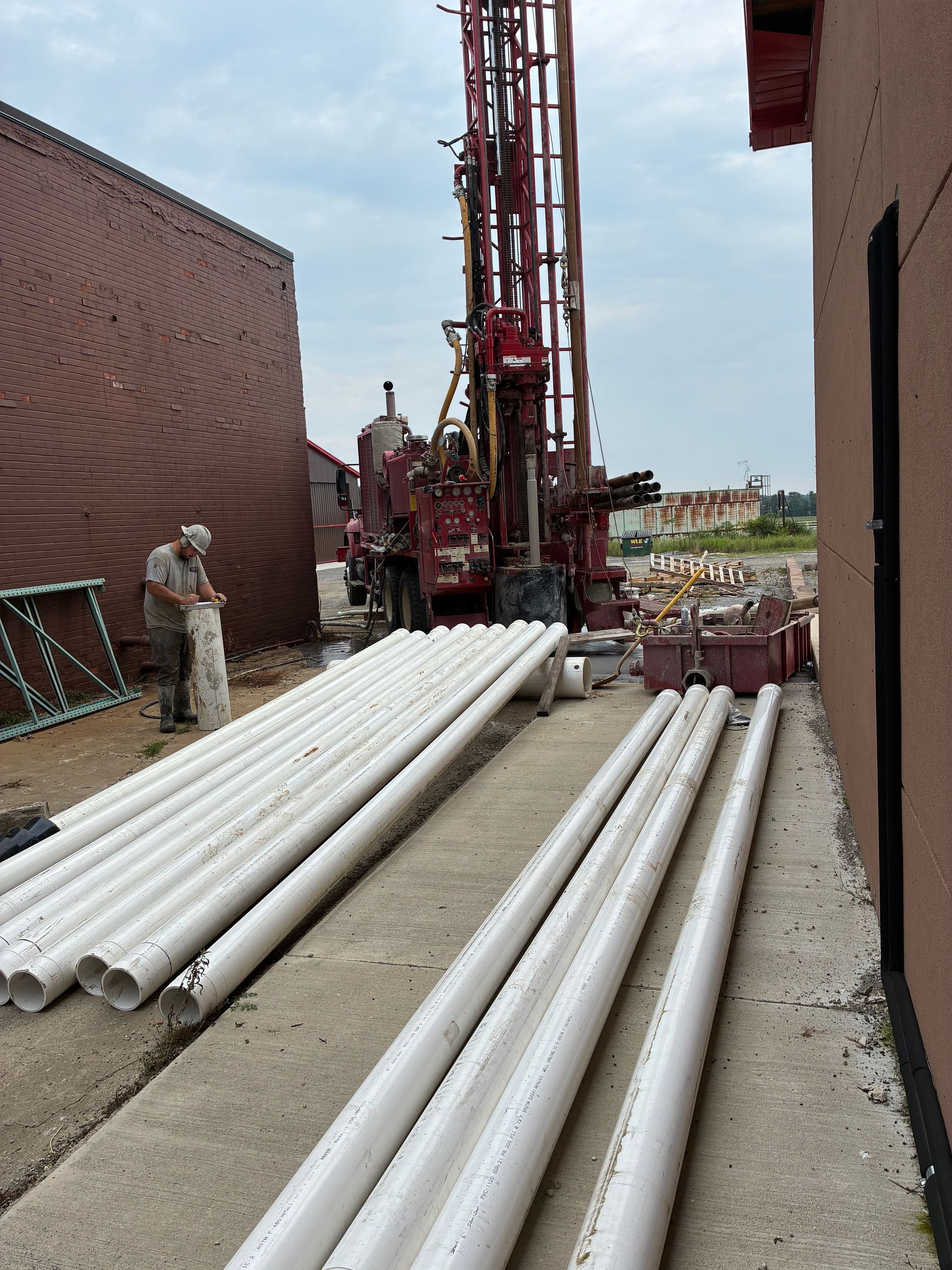 Drilling a deep sandstone aquifer water well for good quality water for a factory.