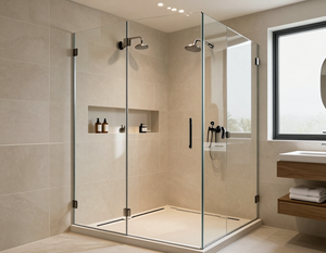 Tiled walk-in shower