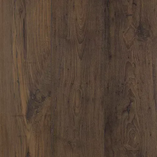 Close-up of dark brown wood grain texture with vertical planks