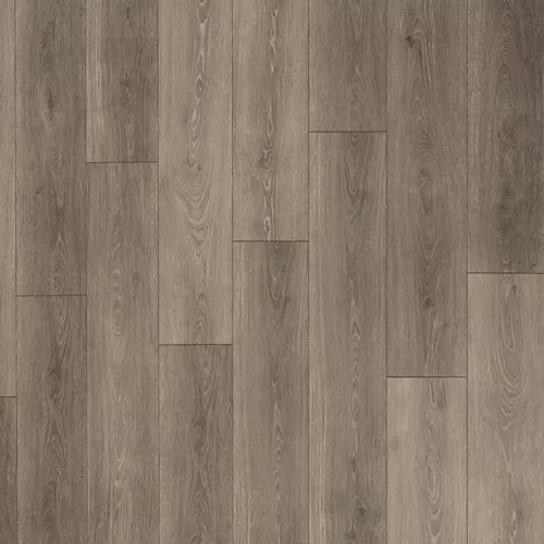 Light gray-brown wood plank flooring with a natural grain pattern