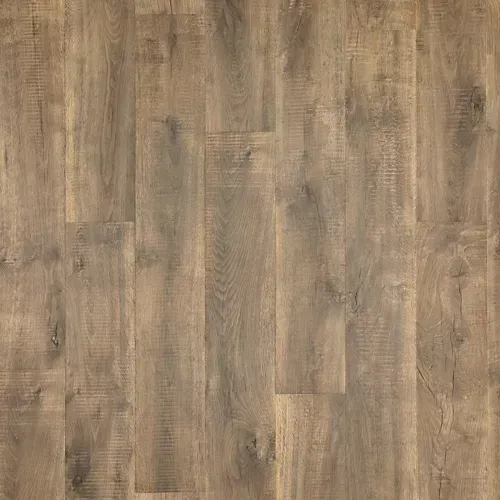 Close-up of light brown wood plank flooring with a weathered grain pattern
