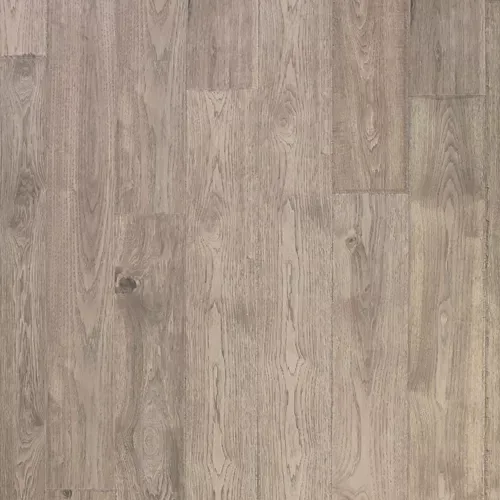 Light gray wood plank floor with subtle grain and knots