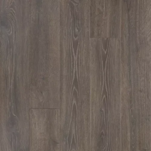 Close-up of gray-brown wood grain flooring or paneling with vertical plank seams