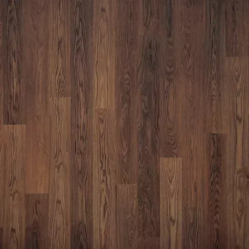 Wooden floorboards with a dark brown grain pattern