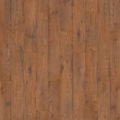 Wooden plank floor with a warm brown finish and visible grain pattern