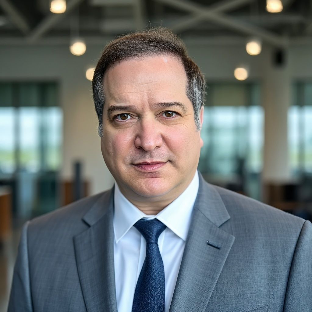 A man in a suit and tie is smiling for the camera