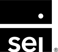 The logo for SEI Trust l is white and black