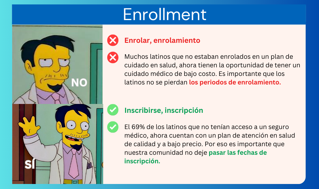 A cartoon of a man with a beard and the words enrollment