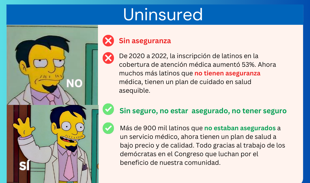 A poster with a cartoon character and the words uninsured