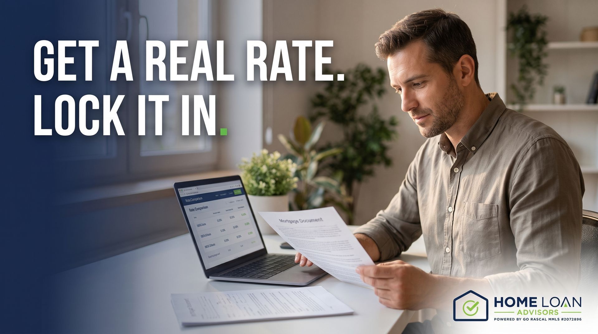 Tampa mortgage advisor reviewing a rate quote document at a desk, illustrating how to compare mortga