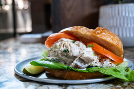 Crimson Tap House chicken salad burger