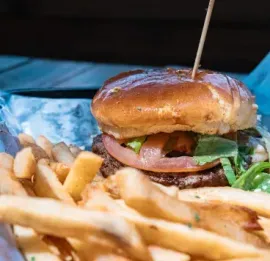 Burger and fries