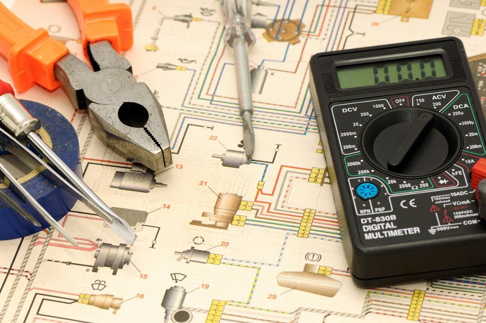 Tools Atop Of Electric Scheme — Electrical In Forester, NSW