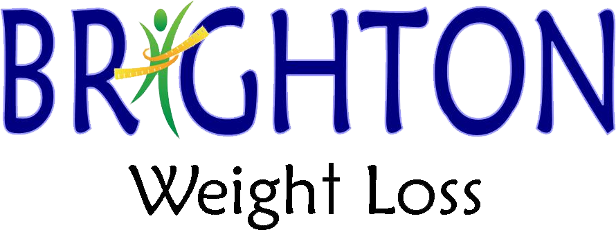 Brighton Weight Loss logo in blue and green text with stylized figure