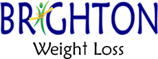Brighton Weight Loss logo in blue and green text with stylized figure