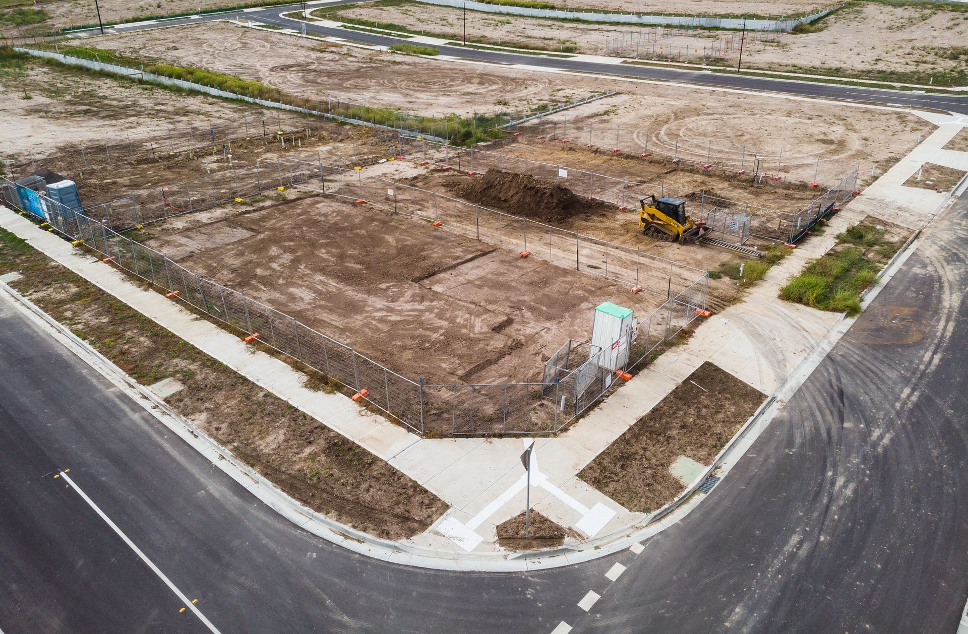 Aerial views of a newly created housing estate. Aerial views of a newly created housing estate.
