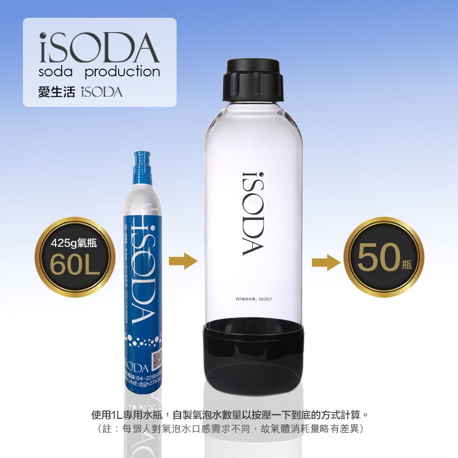 iSODA 氣泡水專用鋼瓶(交換) IS-888 宅配到府收送