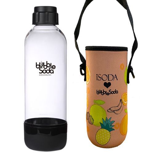 BubbleSoda 1公升專用水瓶-黑色(含外出袋不挑花色)