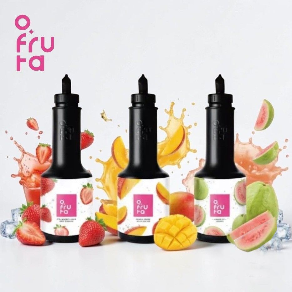 OFruta 台灣風味果漿 鳳梨 水蜜桃  紅心芭樂  荔枝 台灣生產製造 搭配氣泡水 雪花冰 自然香甜