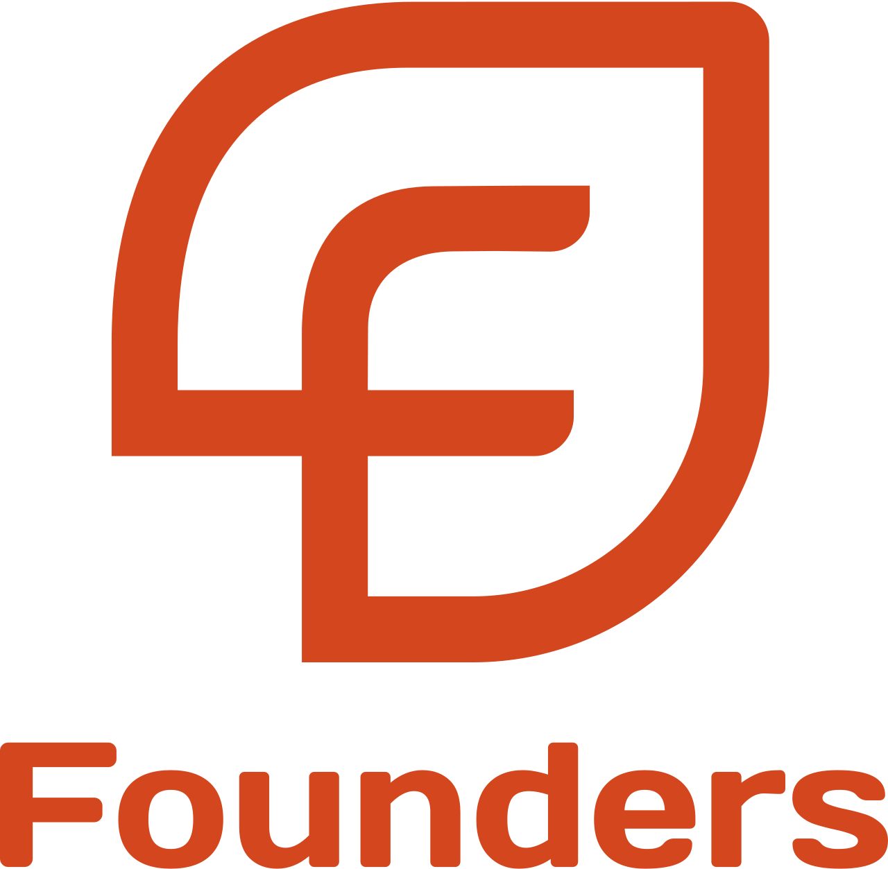 Founders Life & Health Logo: Orange leaf shape with the letter