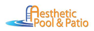 A logo for an Aesthetic Pool & Patio Renovations