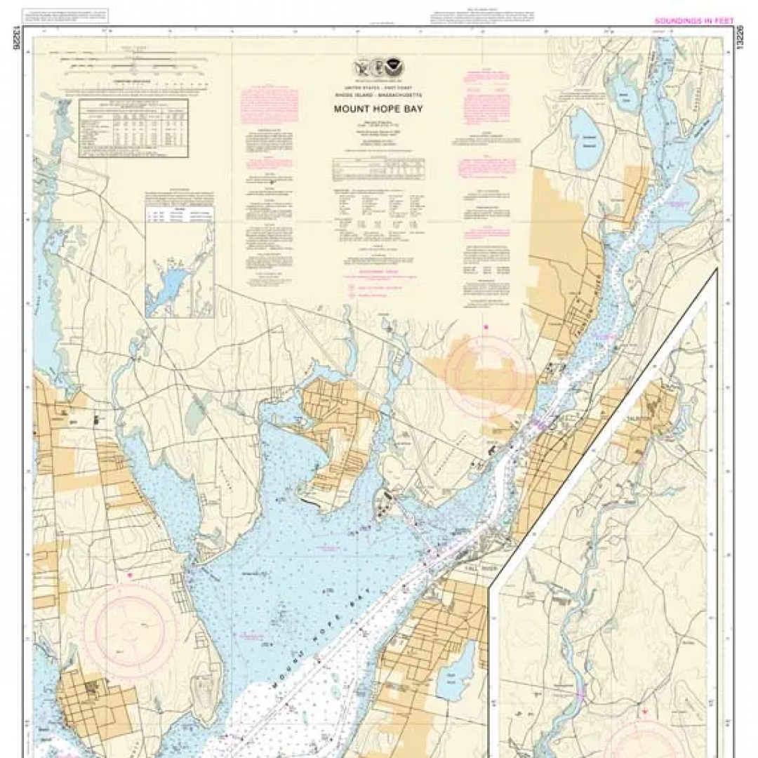 A large map of a large body of water