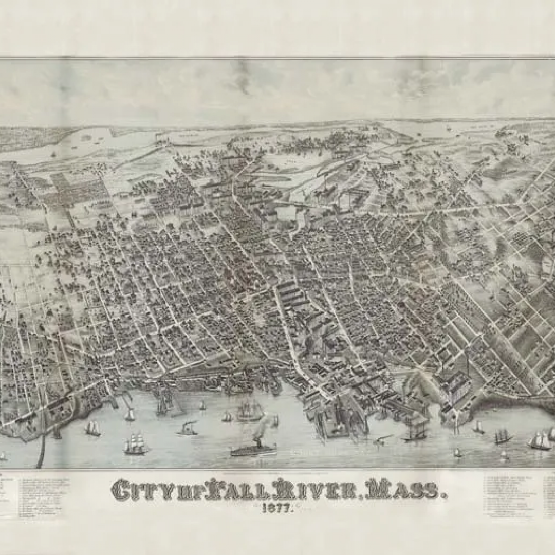 An old map of the city of fall river massachusetts