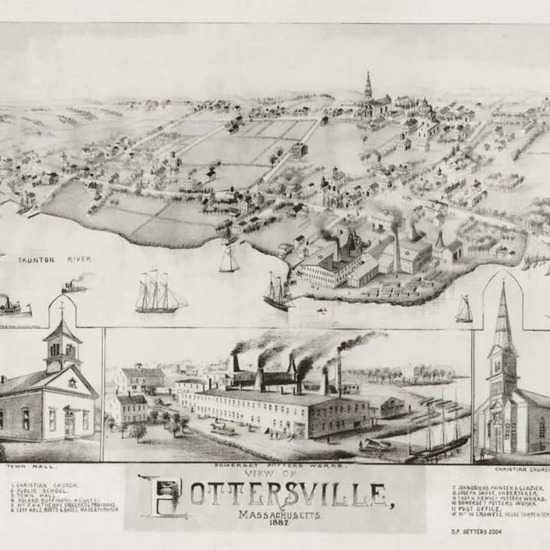A black and white drawing of ottersville massachusetts