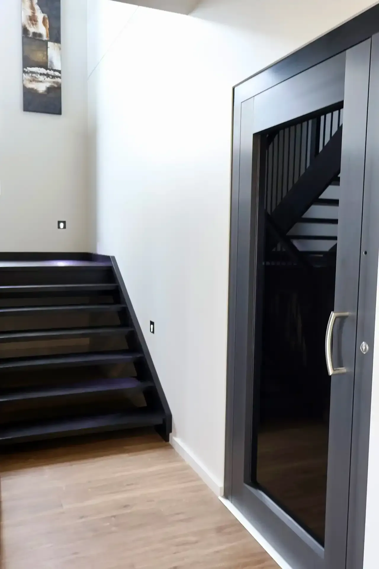 Stairs in a new home built in St Leonards by master builder, Ryan Brothers Building
