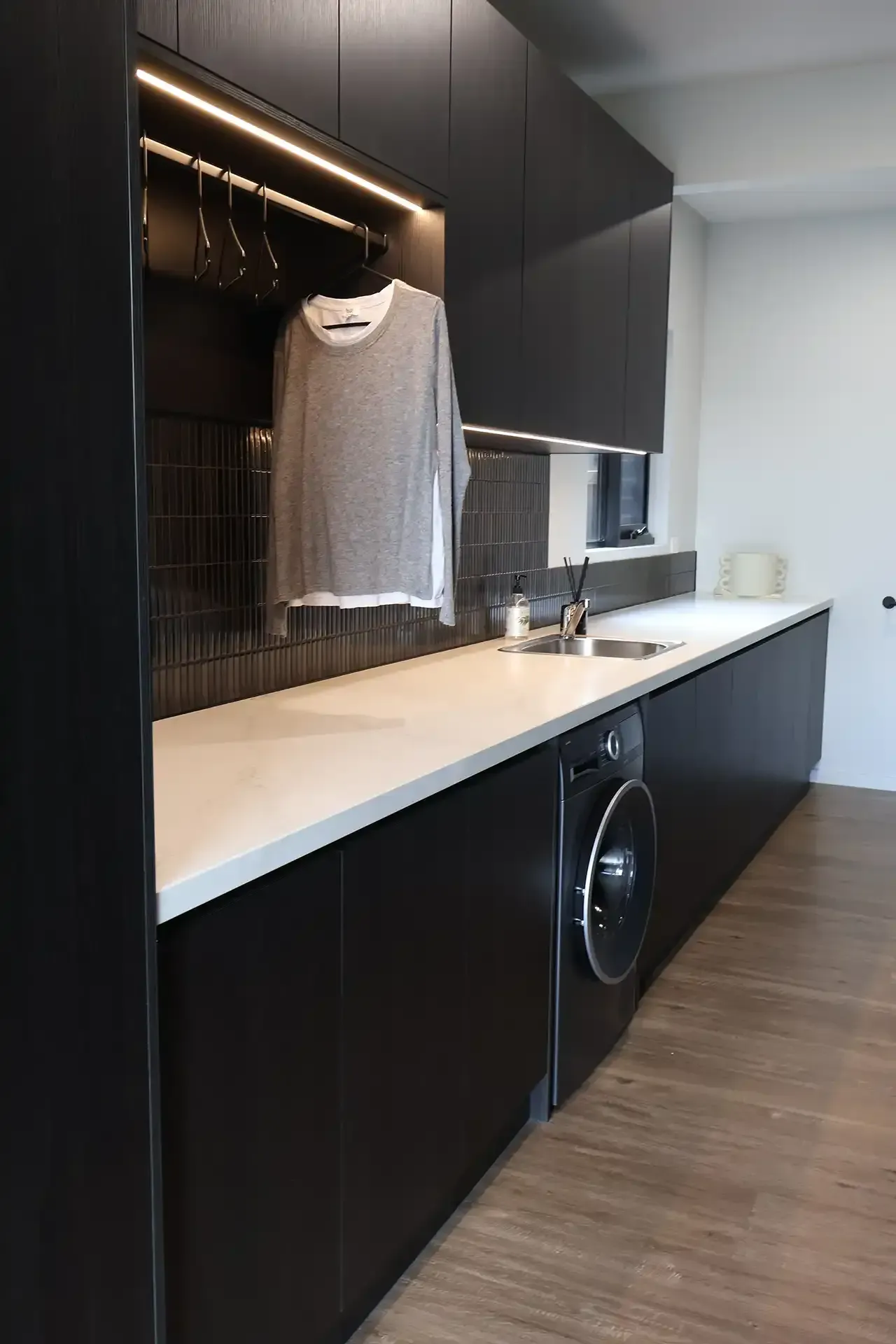 Laundry in a new home built in St Leonards by master builder, Ryan Brothers Building