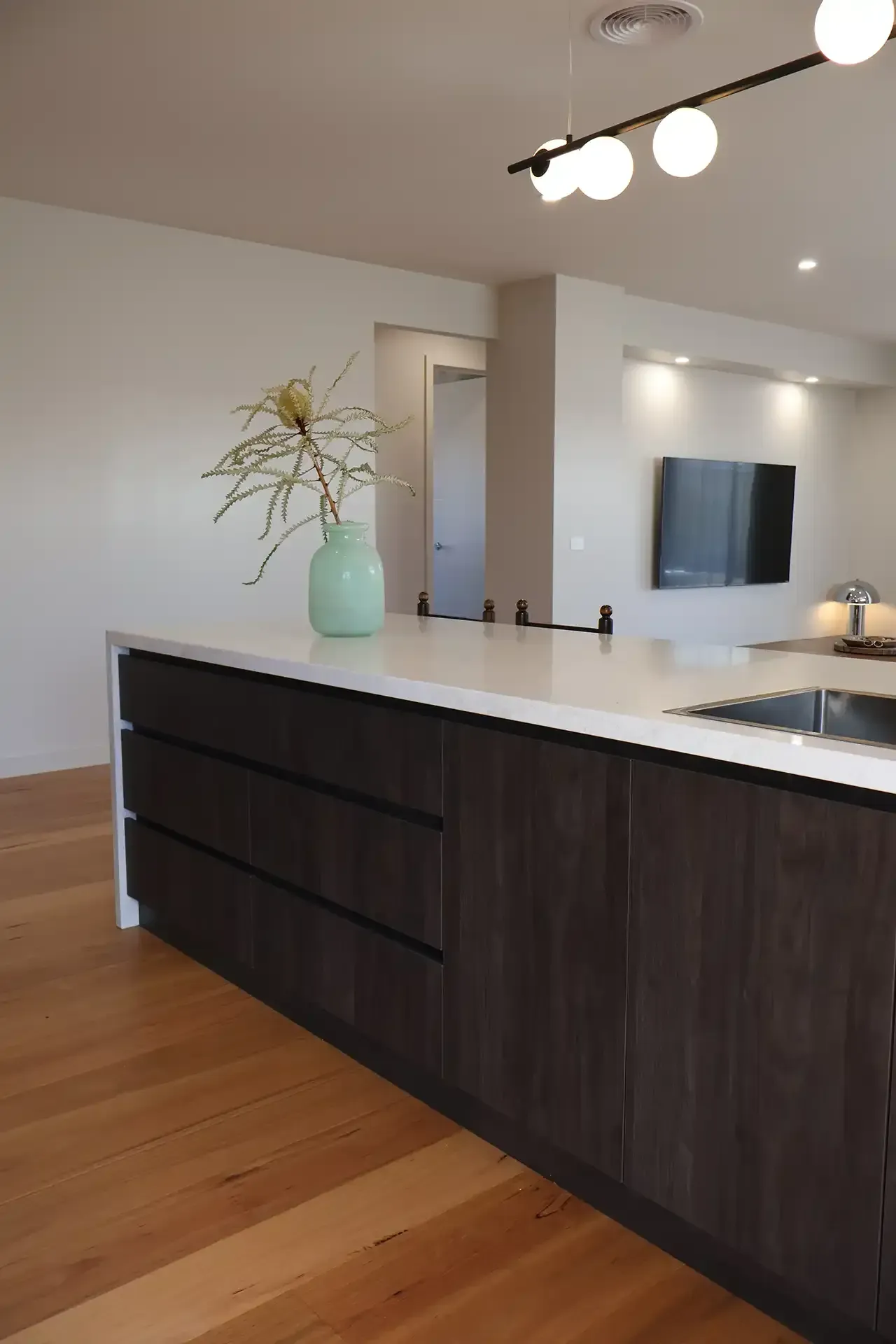 Kitchen in new home built in Warrnambool by master builder, Ryan Brothers Building