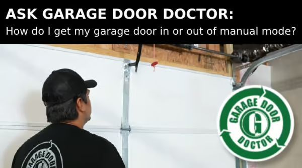 Man standing inside in front of garage door