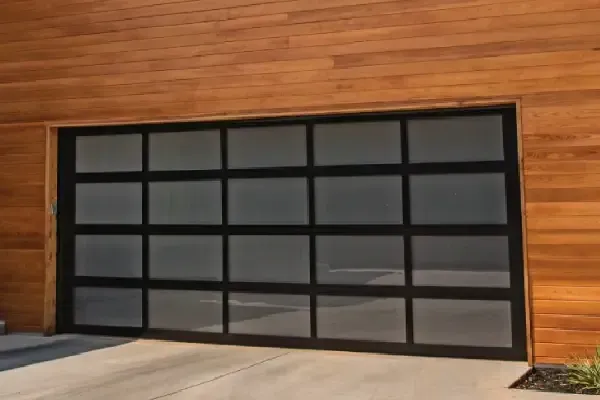 Image of an all glass garage door
