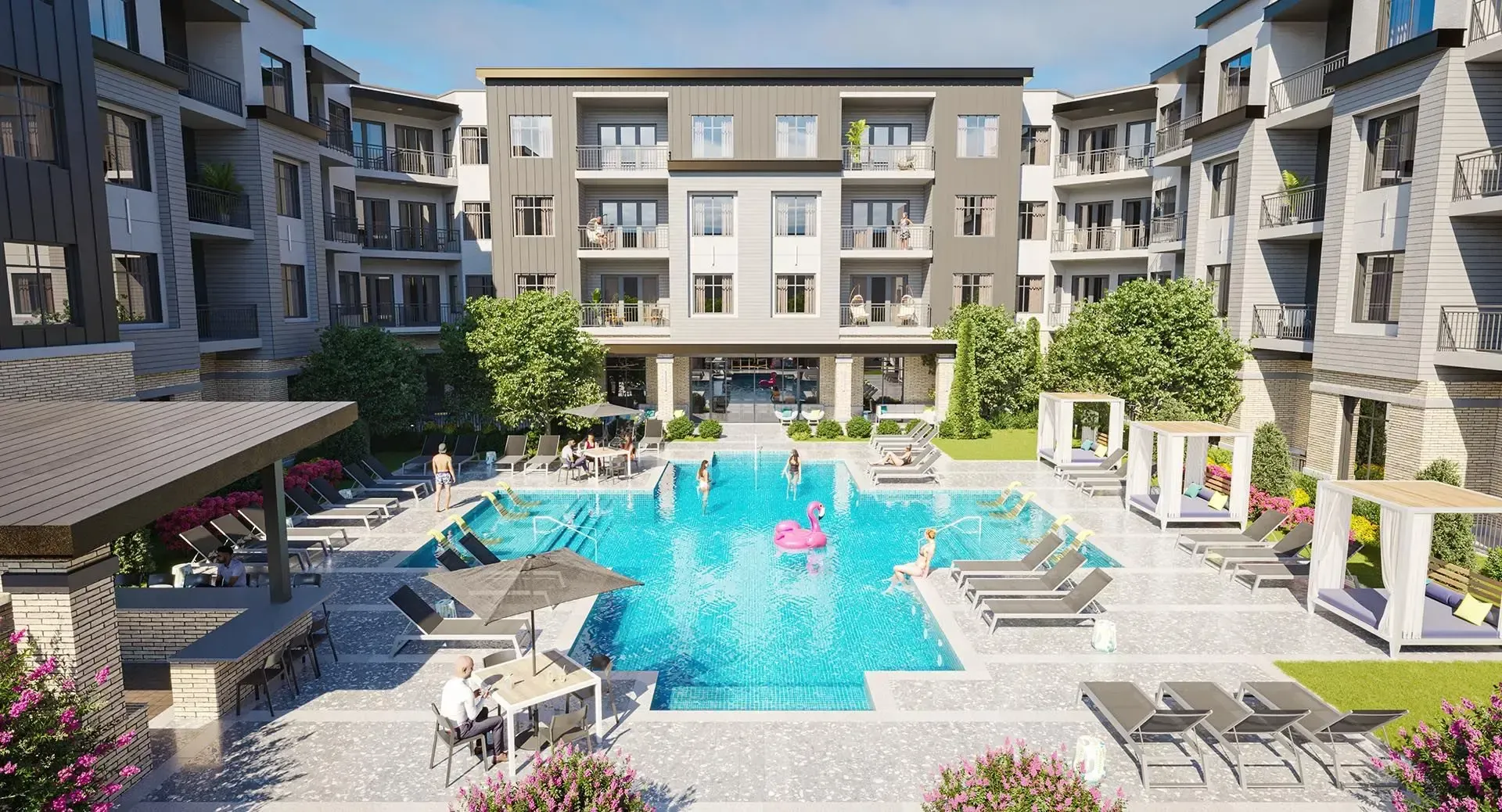 Pool area at The Rowan in Knoxville, TN.