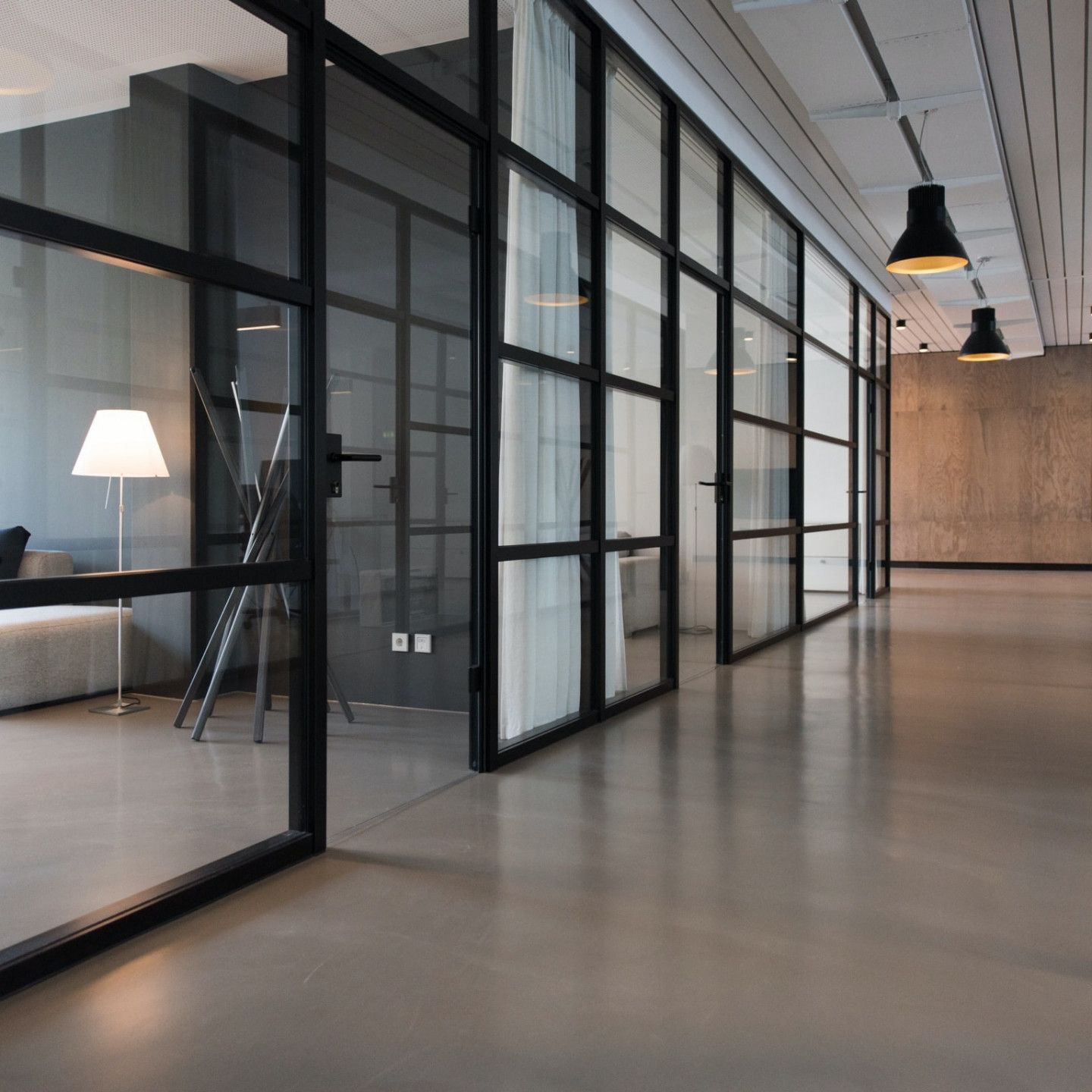 Black office interior