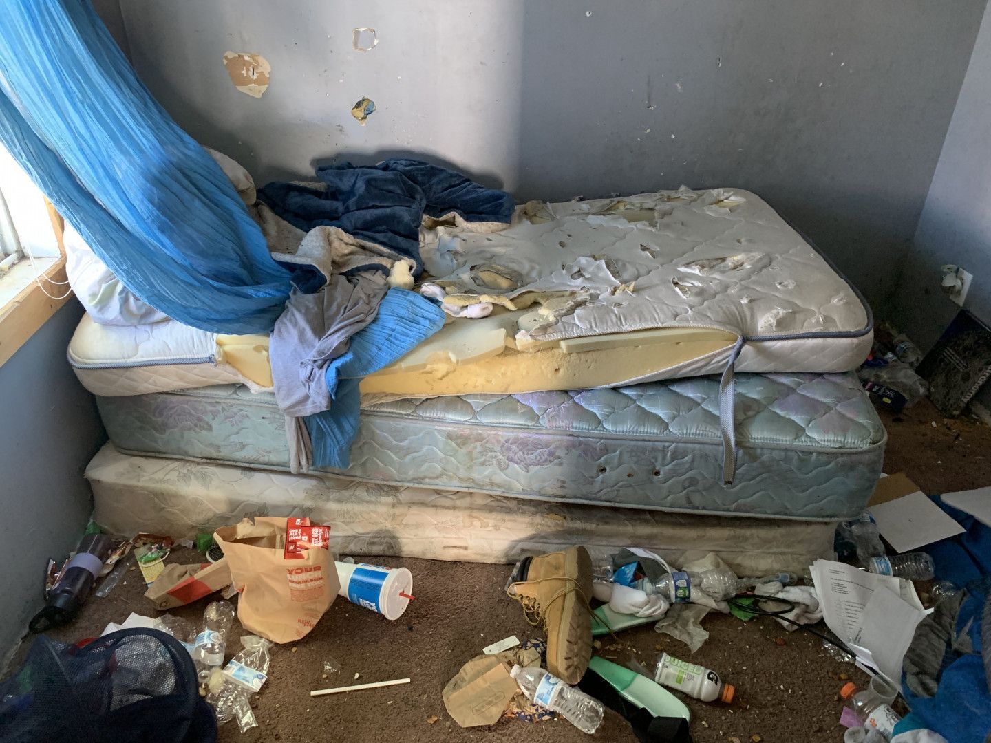 Dirty, messy bedroom