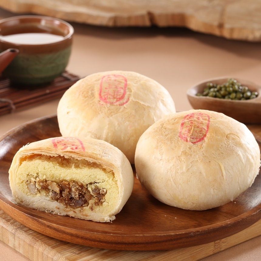【立喜餅店】B05 金牌綠豆椪(香菇素餅) 4入