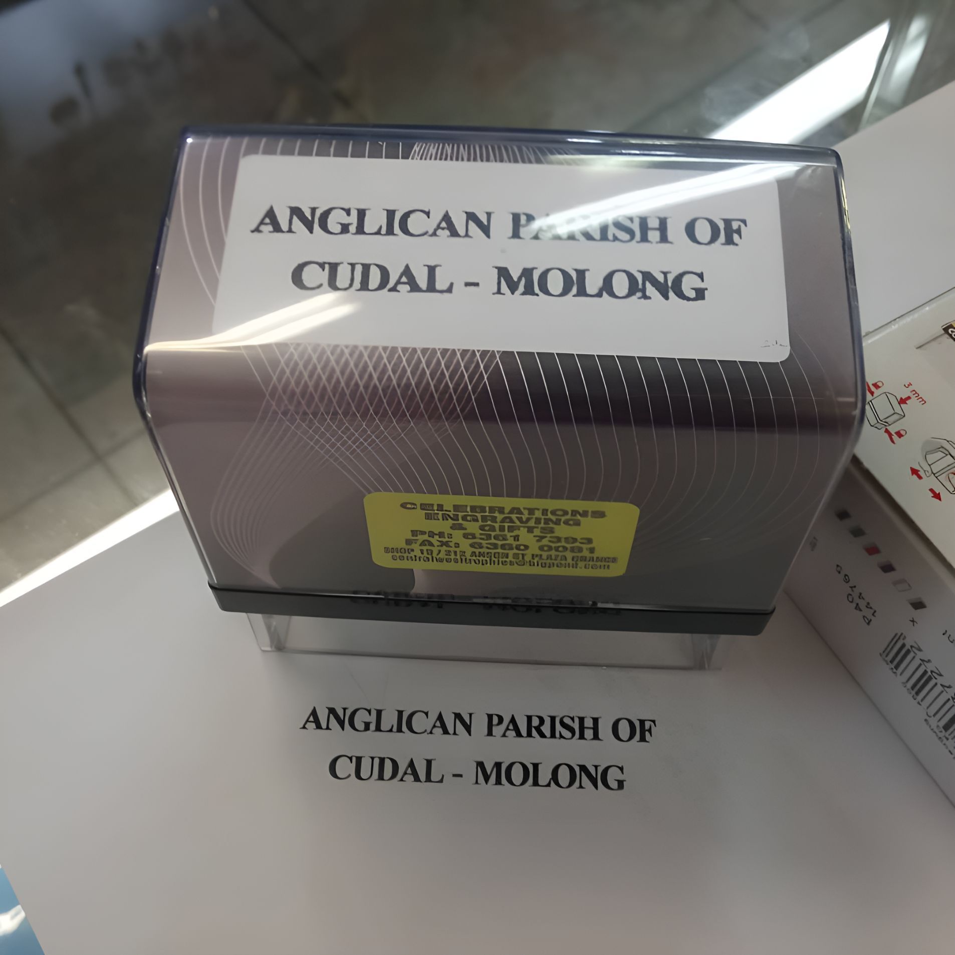 A Stamp That Says Anglican Parish of Cudal-malong — Central West Trophies & Embroidery In Orange, NSW