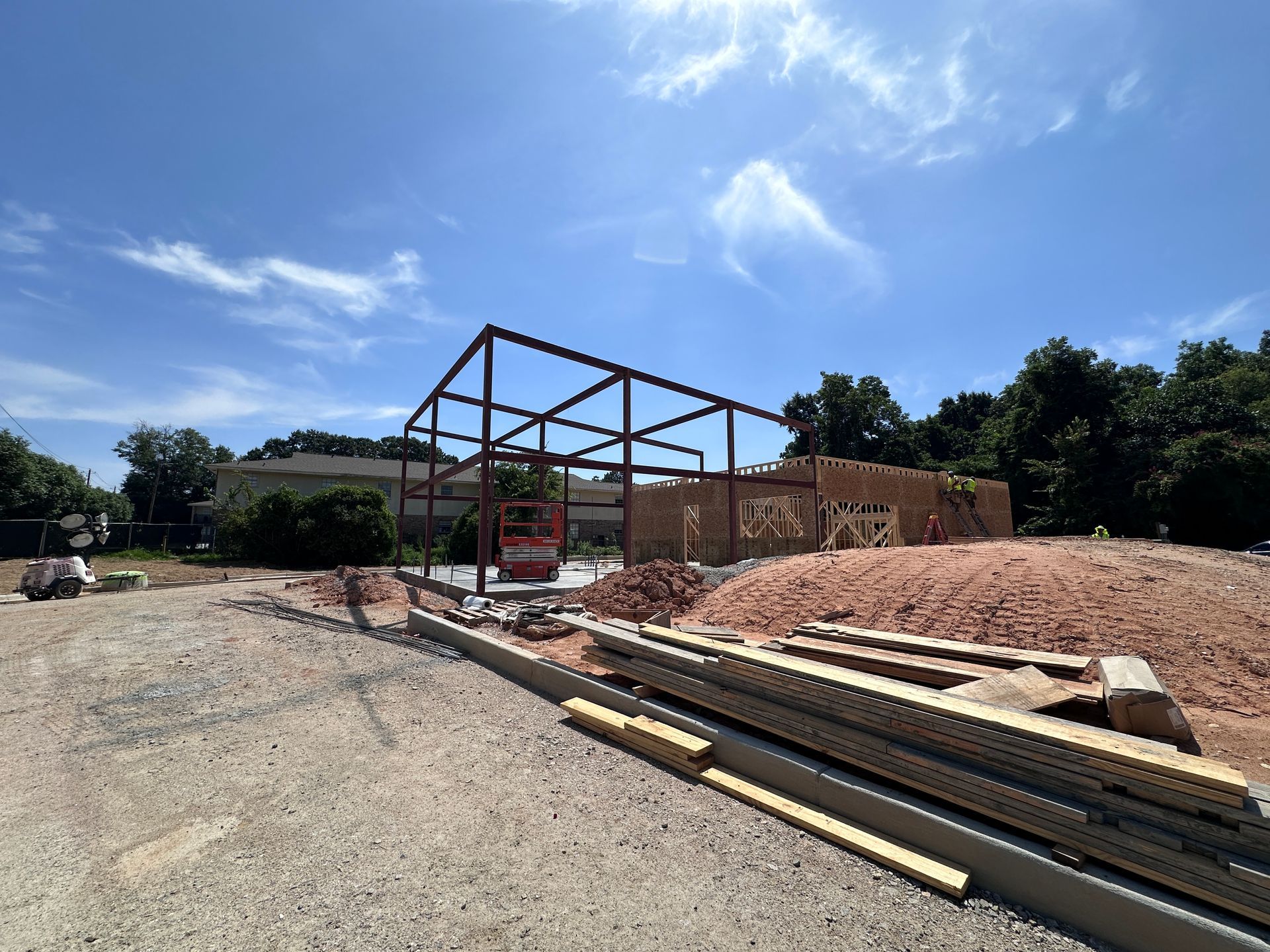 Construction site for the new Café Racer in Auburn Alabama on the corner of Glenn Ave and Opelika Road