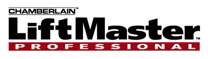 Chamberlain LiftMaster Professional logo in black, red, and white