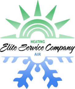 Logo for Elite Service Company: green sun and blue snowflake with company name