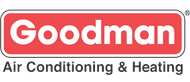 Goodman Air Conditioning & Heating logo in red and white.