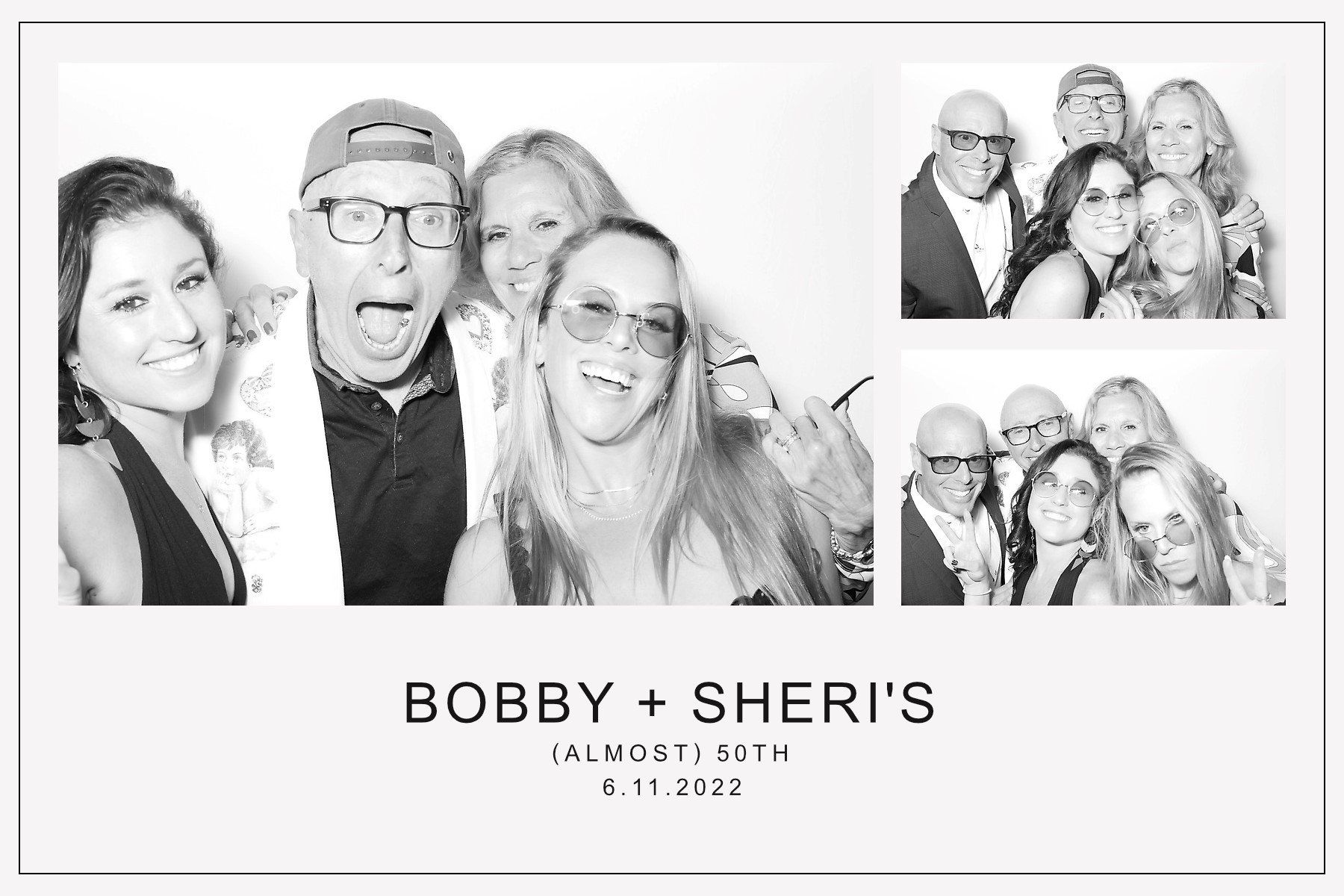 A group of people are posing for a picture in a photo booth.