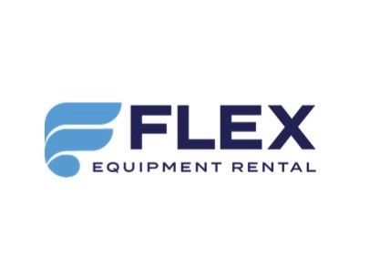Logo for FLEX Equipment Rental featuring a blue stylized