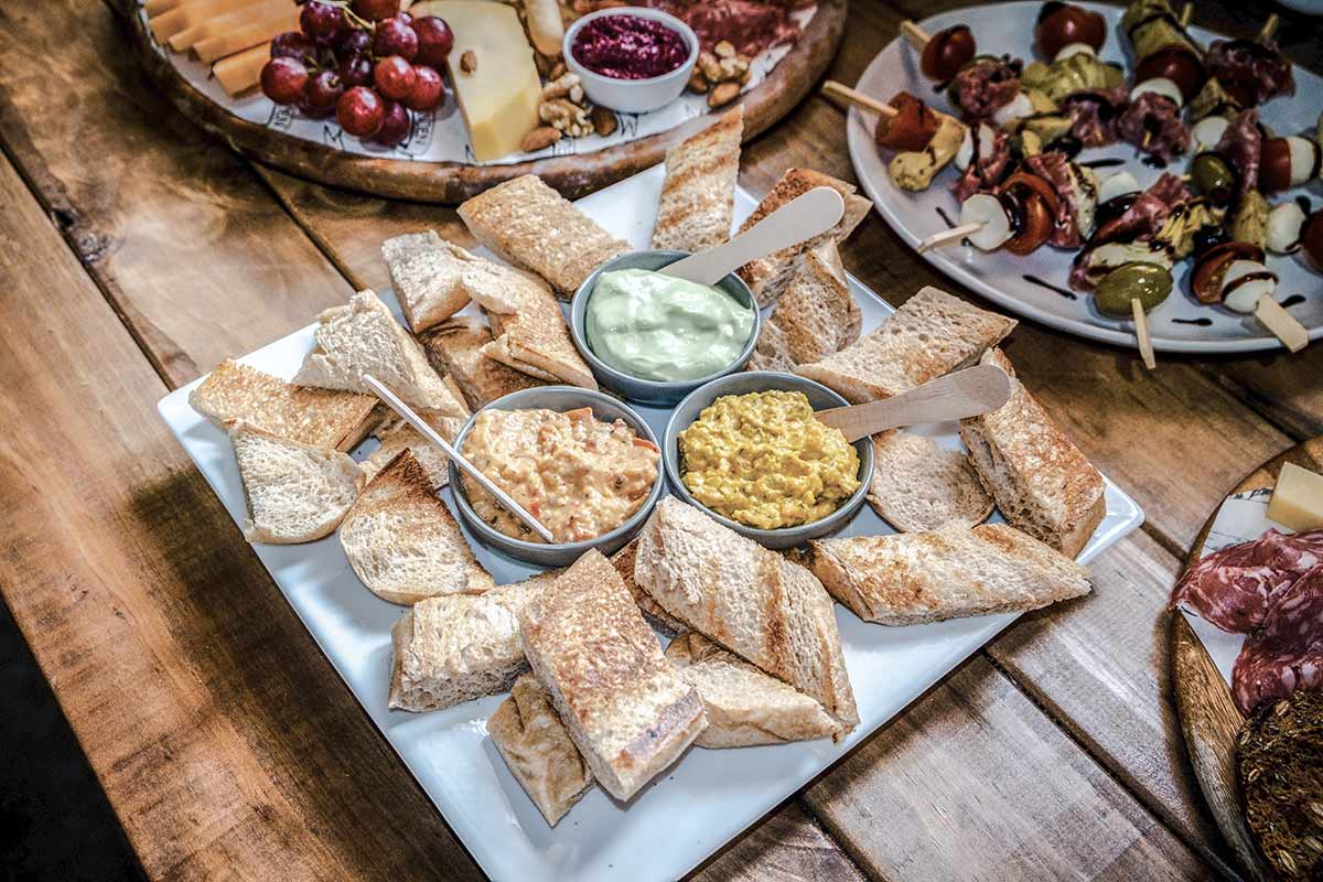 Vanden Estate Winery Food Menu - Platters, Breads, Dips, Pizzas