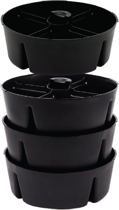 pail mate showing how easy it is to stack