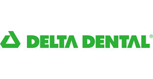 The green Delta Dental logo featuring a triangle symbol next to the company name.
