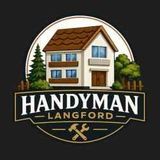 A logo for handyman langford with a house on it