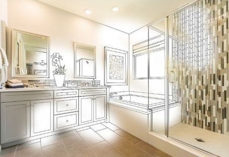 Bathroom Remodel by Richmond Handyman. The picture is of a bathroom with brown tile.